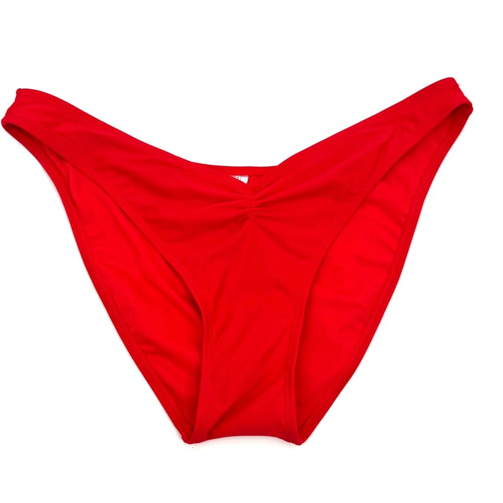 Wild Fable Women's XL Red Low Rise Extra High Leg Cheeky Bikini Bottom NWT